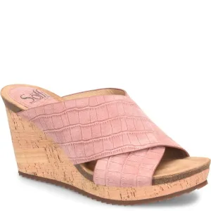 Ciera wedge slides in desert rose