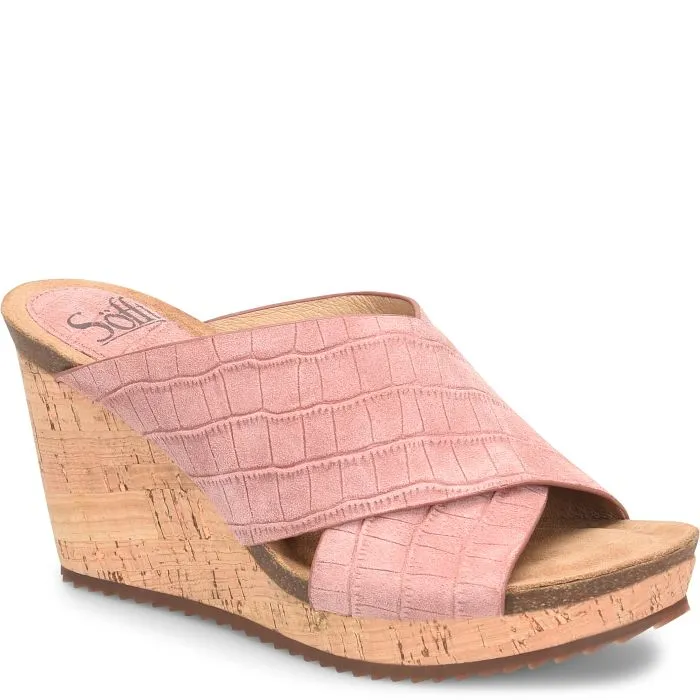 Ciera wedge slides in desert rose