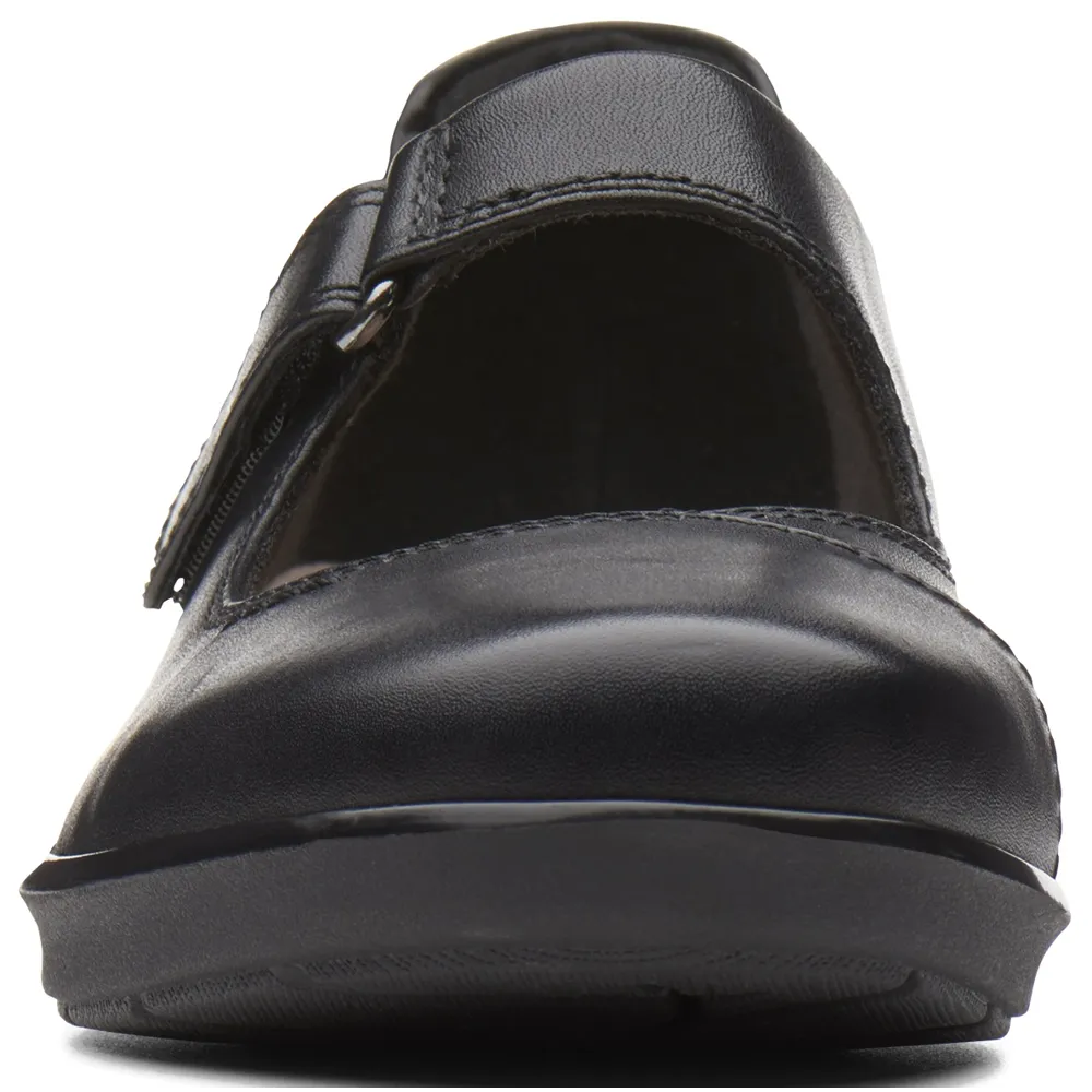 Clarks Hope Henley Black Leather Shoes