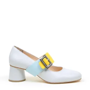 Cloud Grey Ballet Pump   Agate Blue Grace Strap