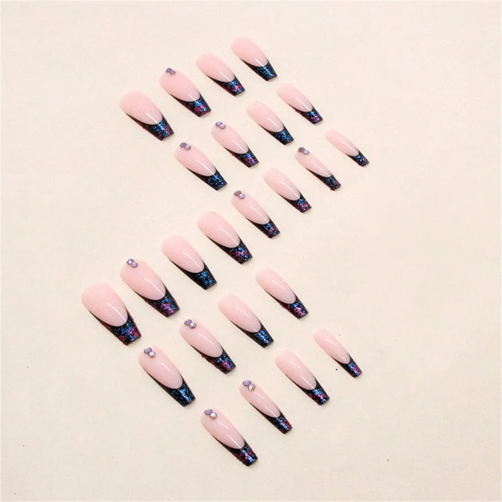 Coffin Long ballet burst sparkle French sweet cool