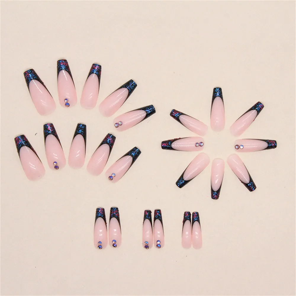 Coffin Long ballet burst sparkle French sweet cool