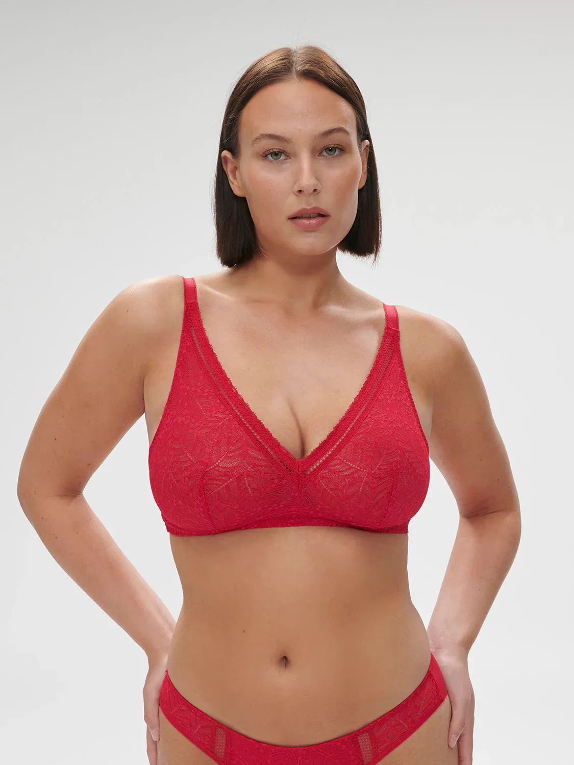 Comete Wireless Bra In Ruby Pink - Simone Perele