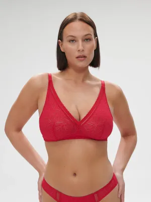 Comete Wireless Bra In Ruby Pink - Simone Perele
