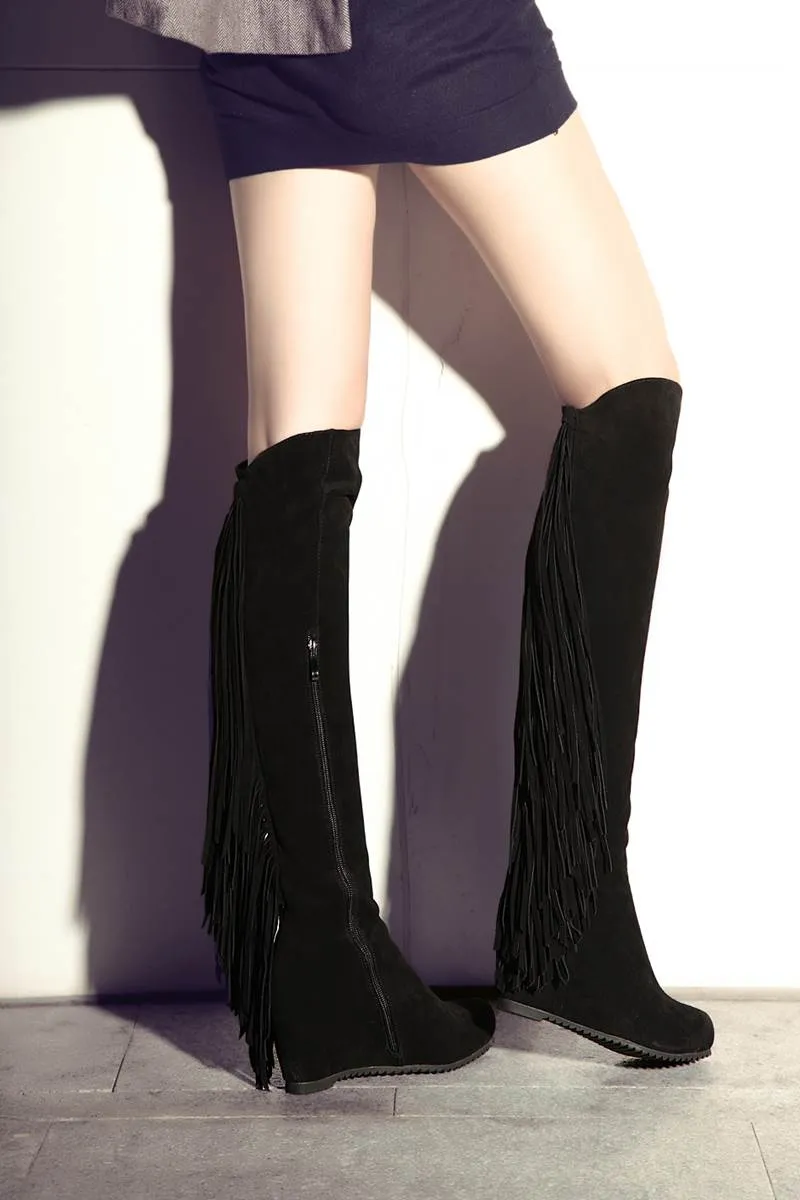 cow suede leather boots