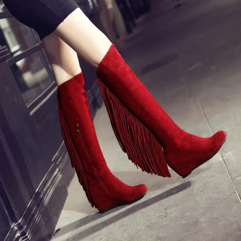 cow suede leather boots