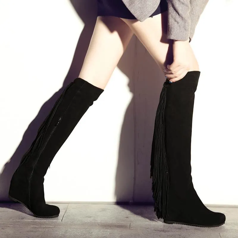 cow suede leather boots