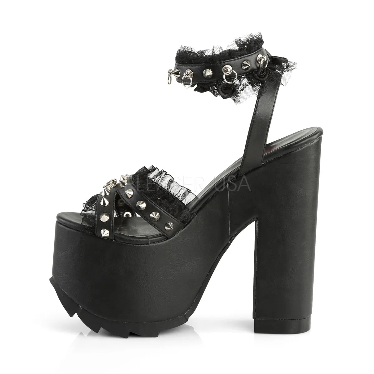 CRAMPS-08  Black Vegan Leather-Lace