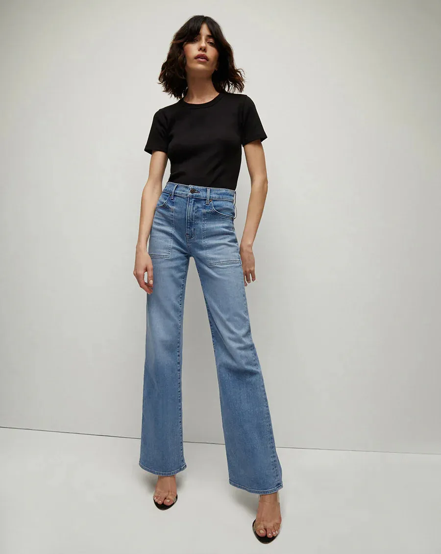CROSBIE WIDE LEG JEAN WITH PATCH POCKETS IN AMETHYST