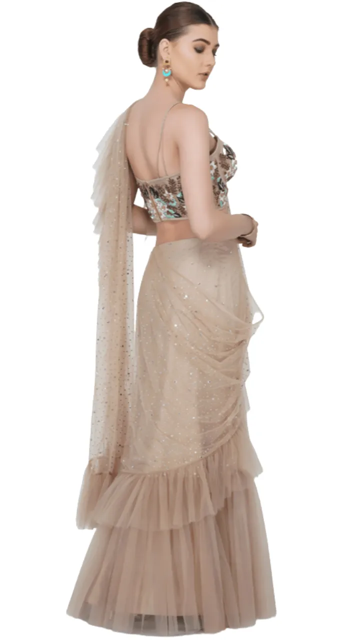 Crystal Ruffle Sari