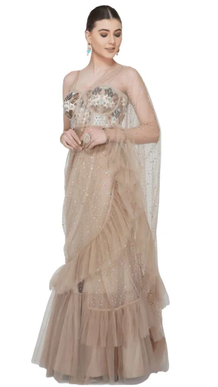 Crystal Ruffle Sari