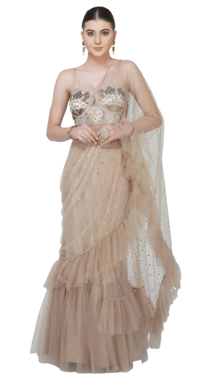 Crystal Ruffle Sari