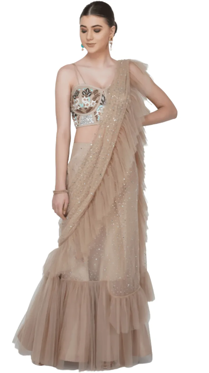 Crystal Ruffle Sari
