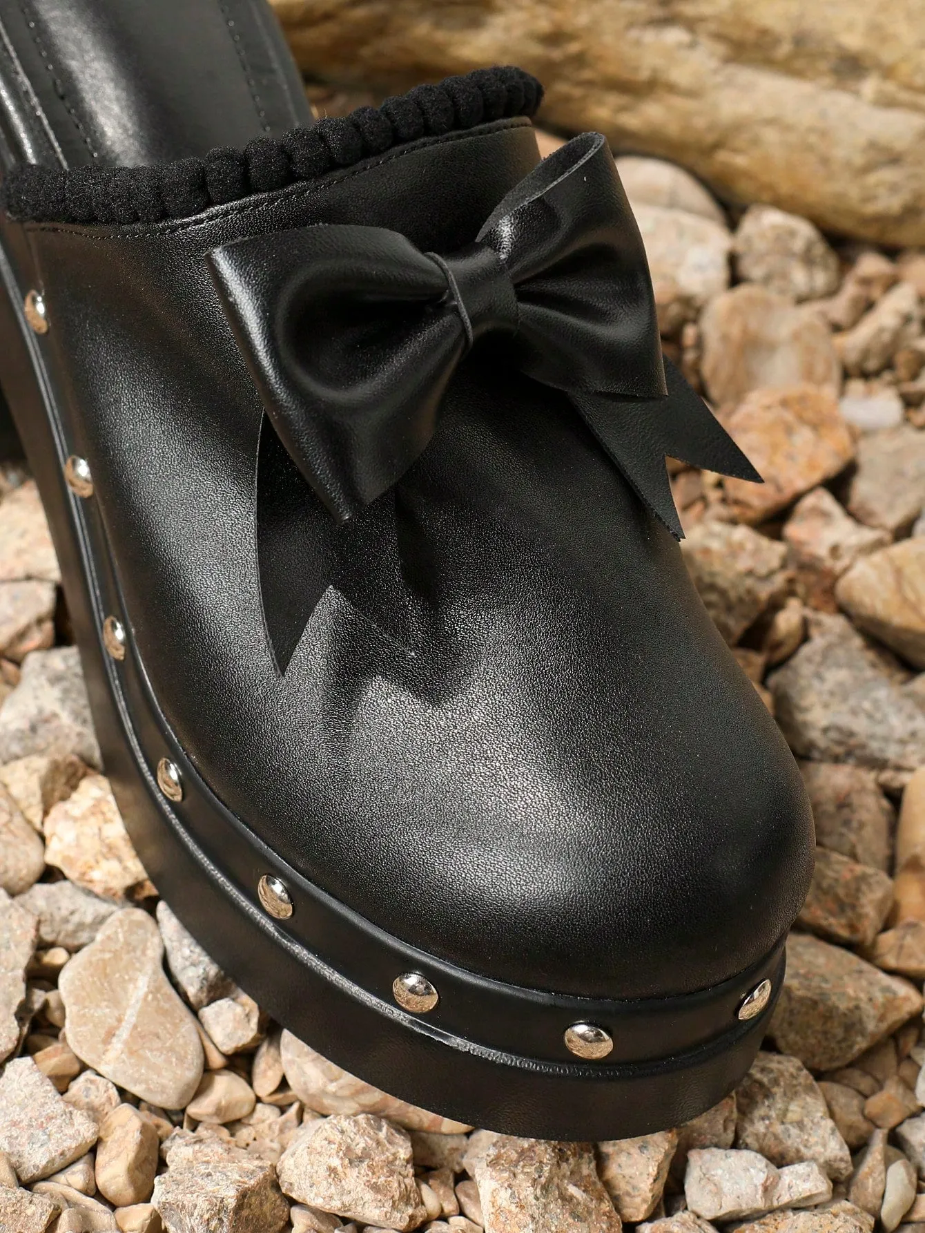 Cuccoo Destination Collection Women's Fashionable Black Wedge Heel Thick Platform Single Shoes