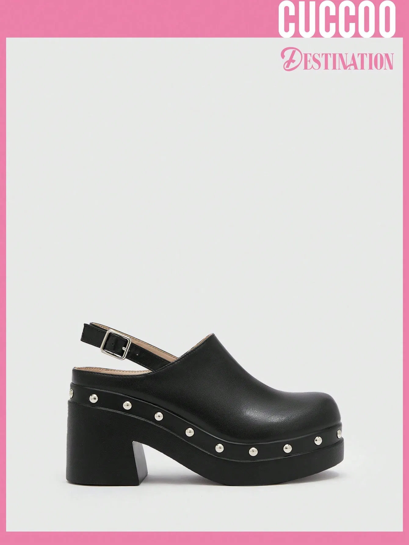 Cuccoo Destination Collection Women's Fashionable Black Wedge Heel Thick Platform Single Shoes