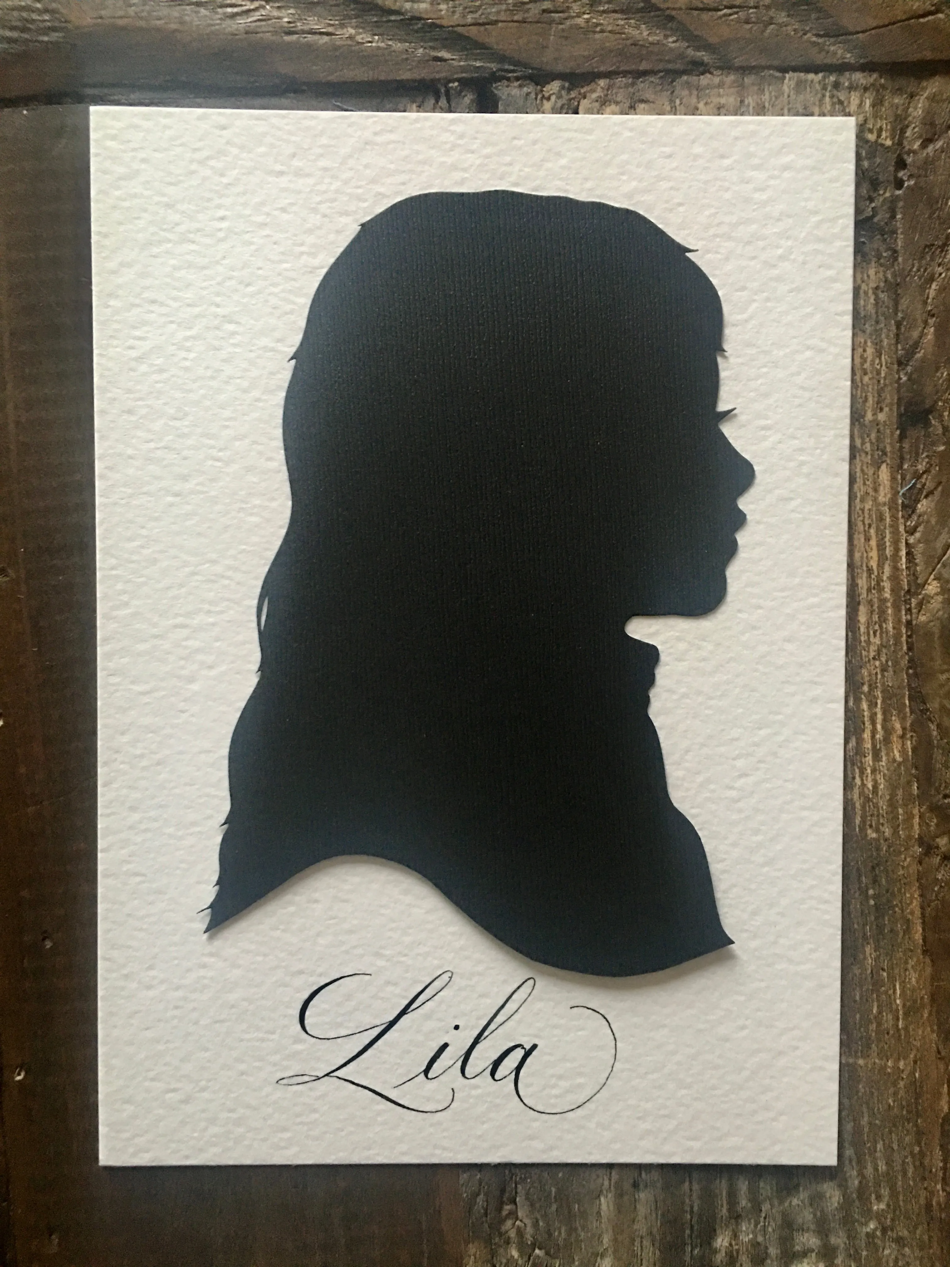 Custom Hand Cut Silhouette - Child Silhouette Portrait Art