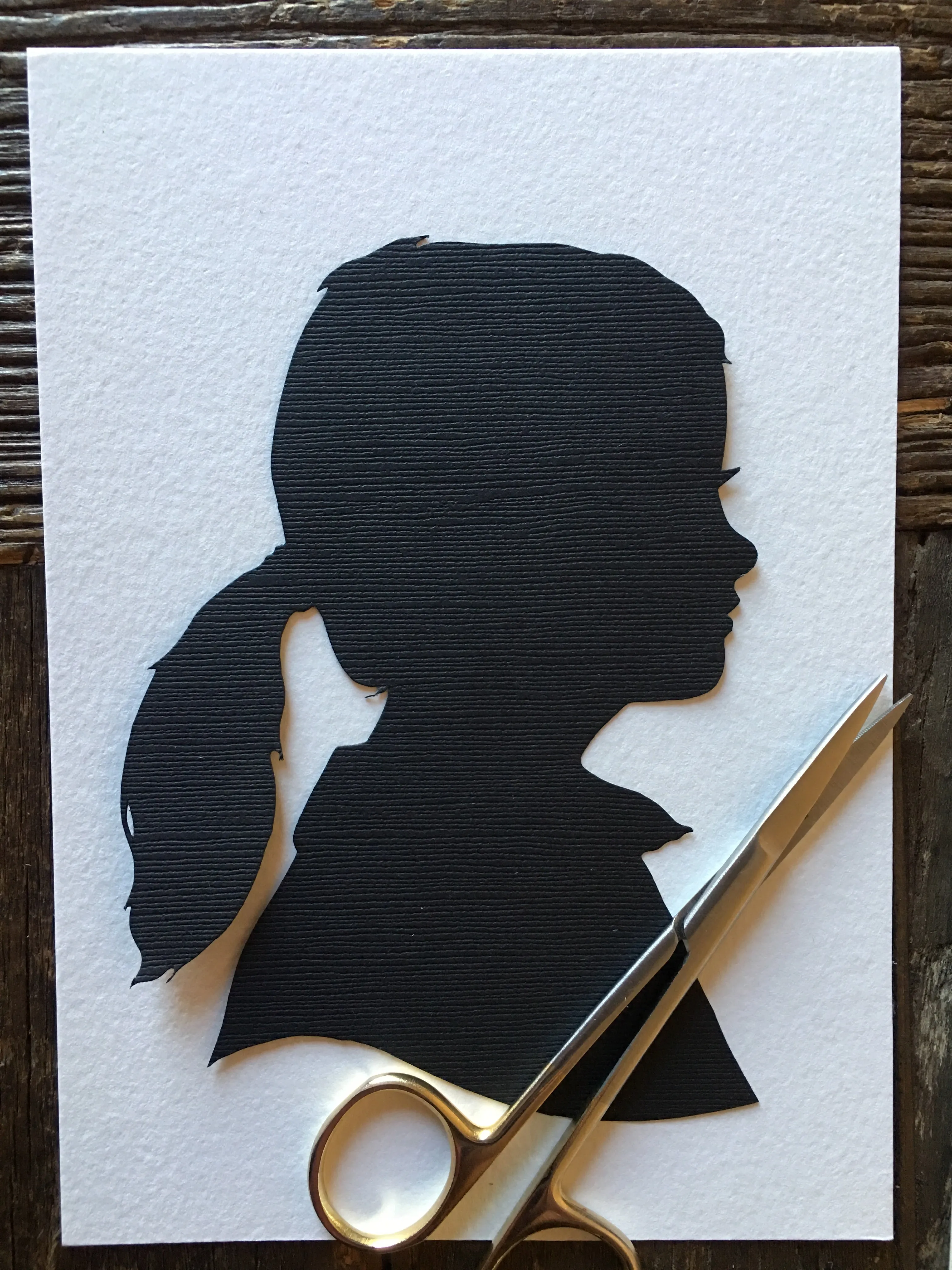 Custom Hand Cut Silhouette - Child Silhouette Portrait Art