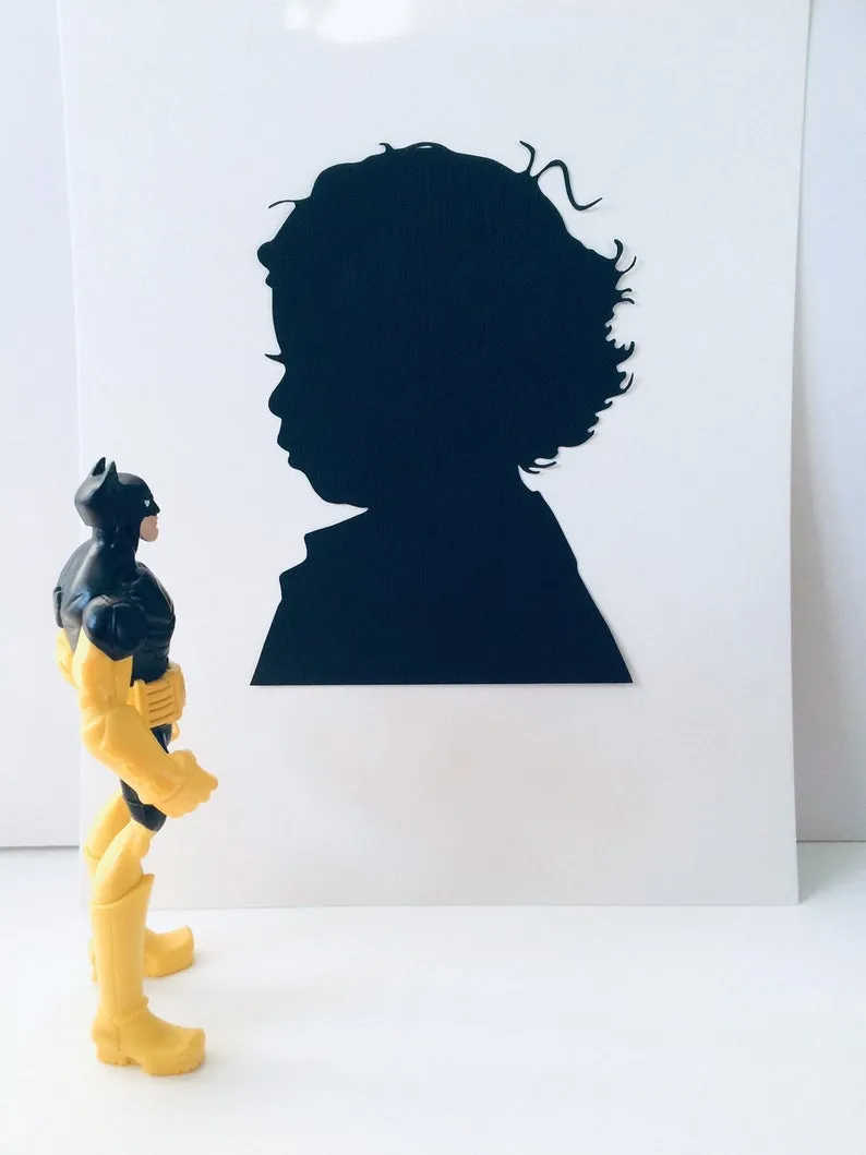 Custom Hand Cut Silhouette - Child Silhouette Portrait Art