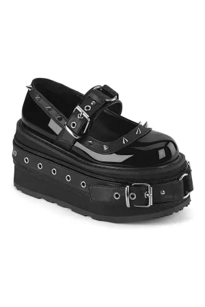 DAMNED-20 Black Vegan Leather Mary Jane