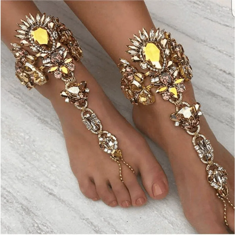 Dark Princess Full Crystal Rhinestone Anklet