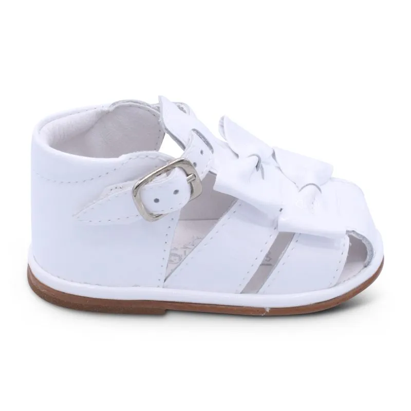'Dina' Girls White Patent T-Bar Sandals