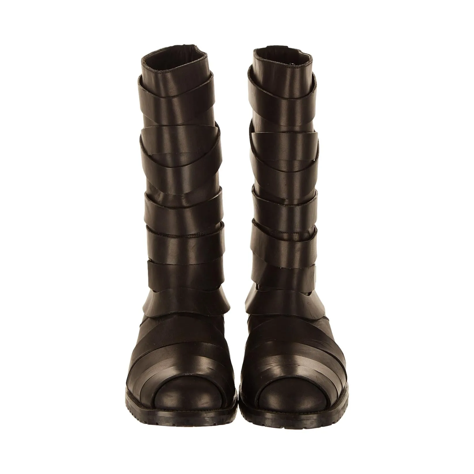 Dior Black Logo Strap Motorcycle Boots