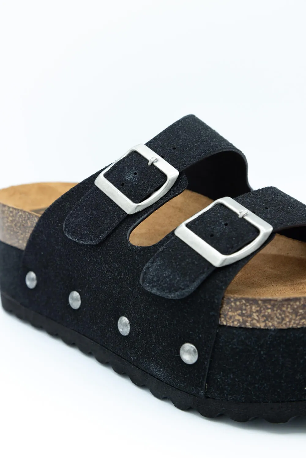Dirty Laundry Pueblo 2 Band Platform Sandals for Women in Black | PUEBLO-BLACK