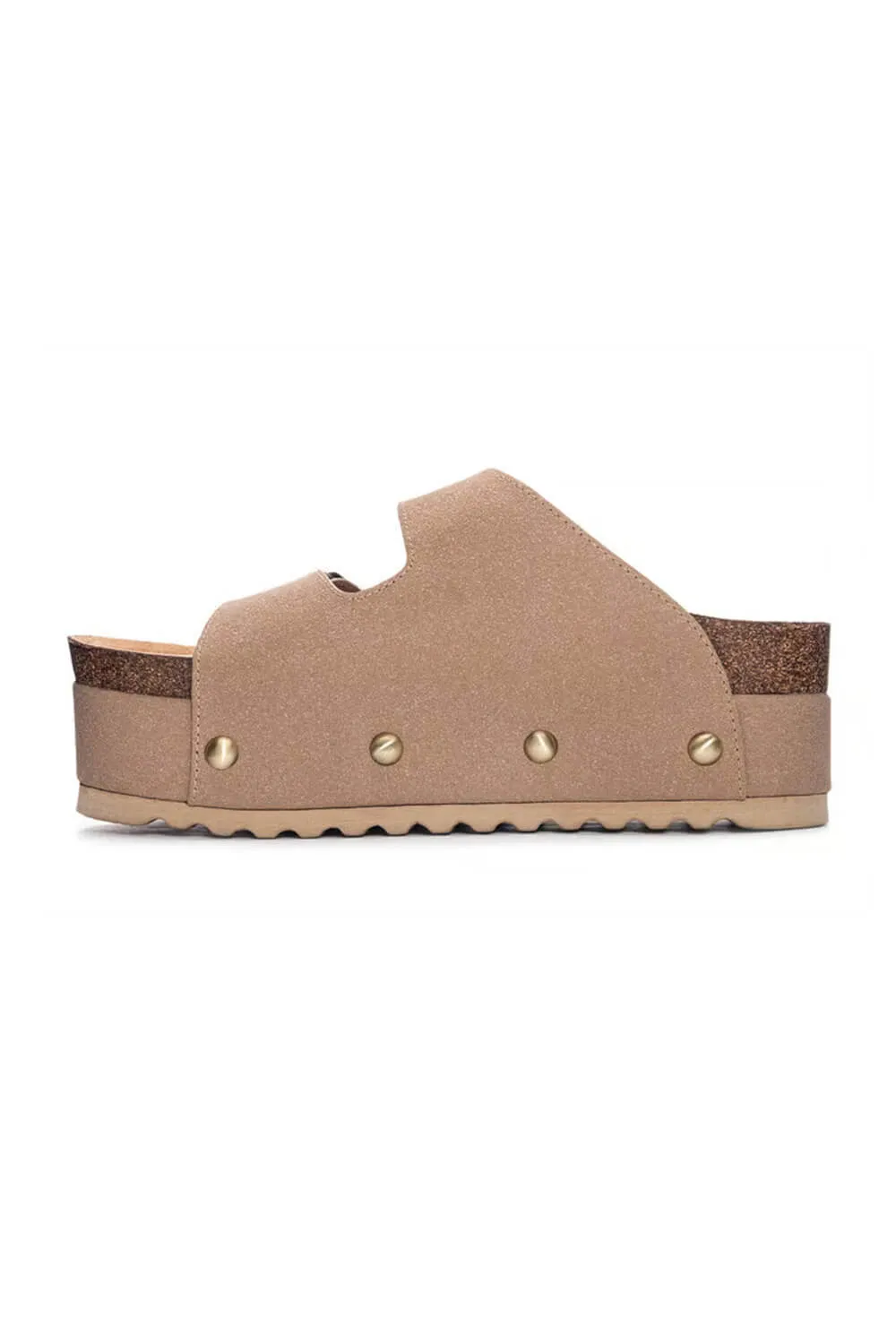 Dirty Laundry Pueblo 2 Band Platform Sandals for Women in Tan | PUEBLO-TAN