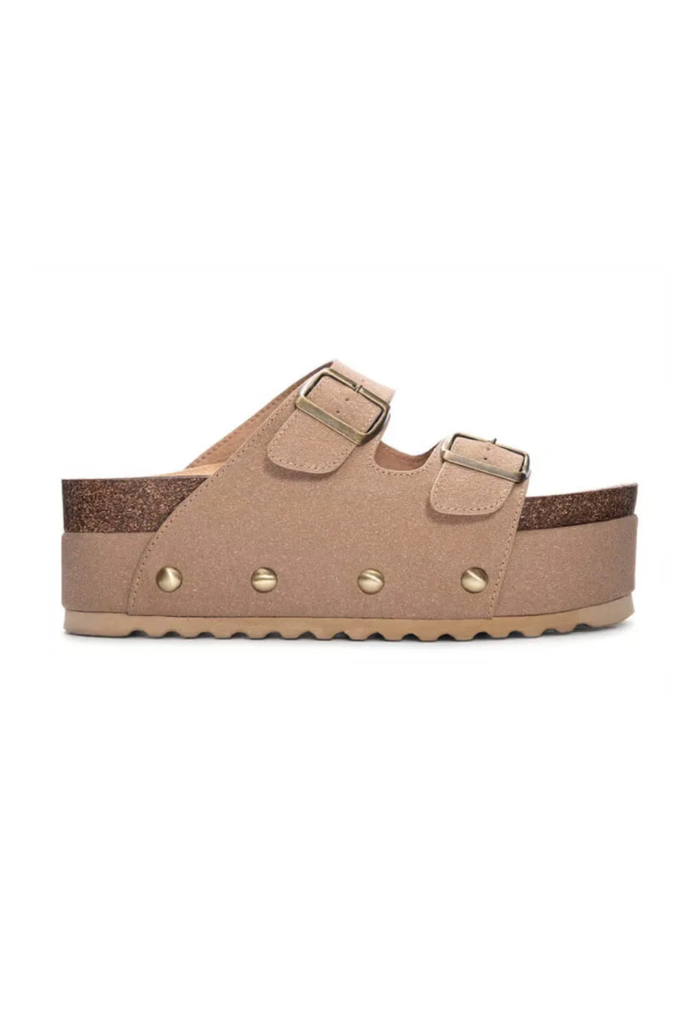 Dirty Laundry Pueblo 2 Band Platform Sandals for Women in Tan | PUEBLO-TAN
