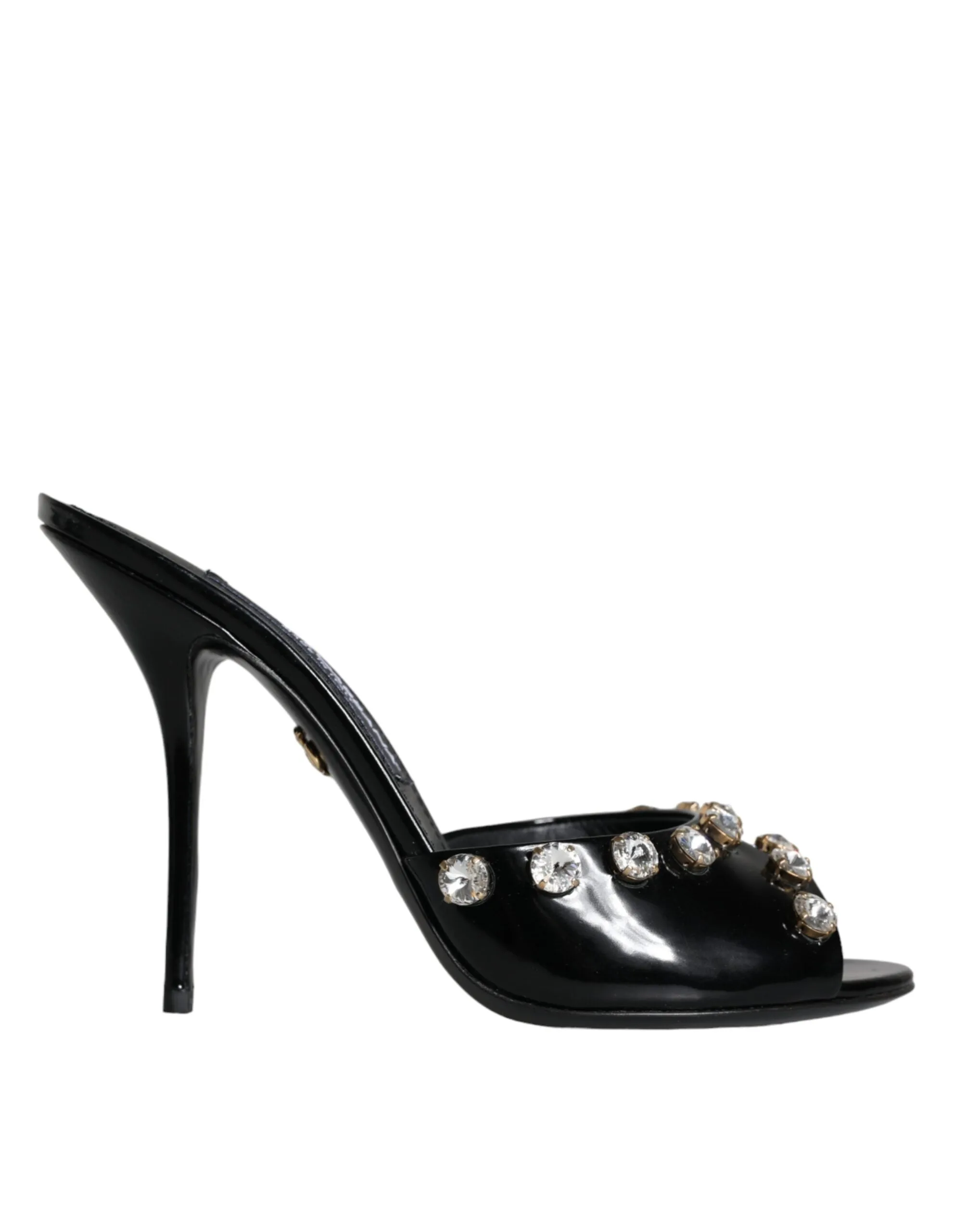 Dolce & Gabbana Black Crystal Heels Keira Sandals Shoes Keir