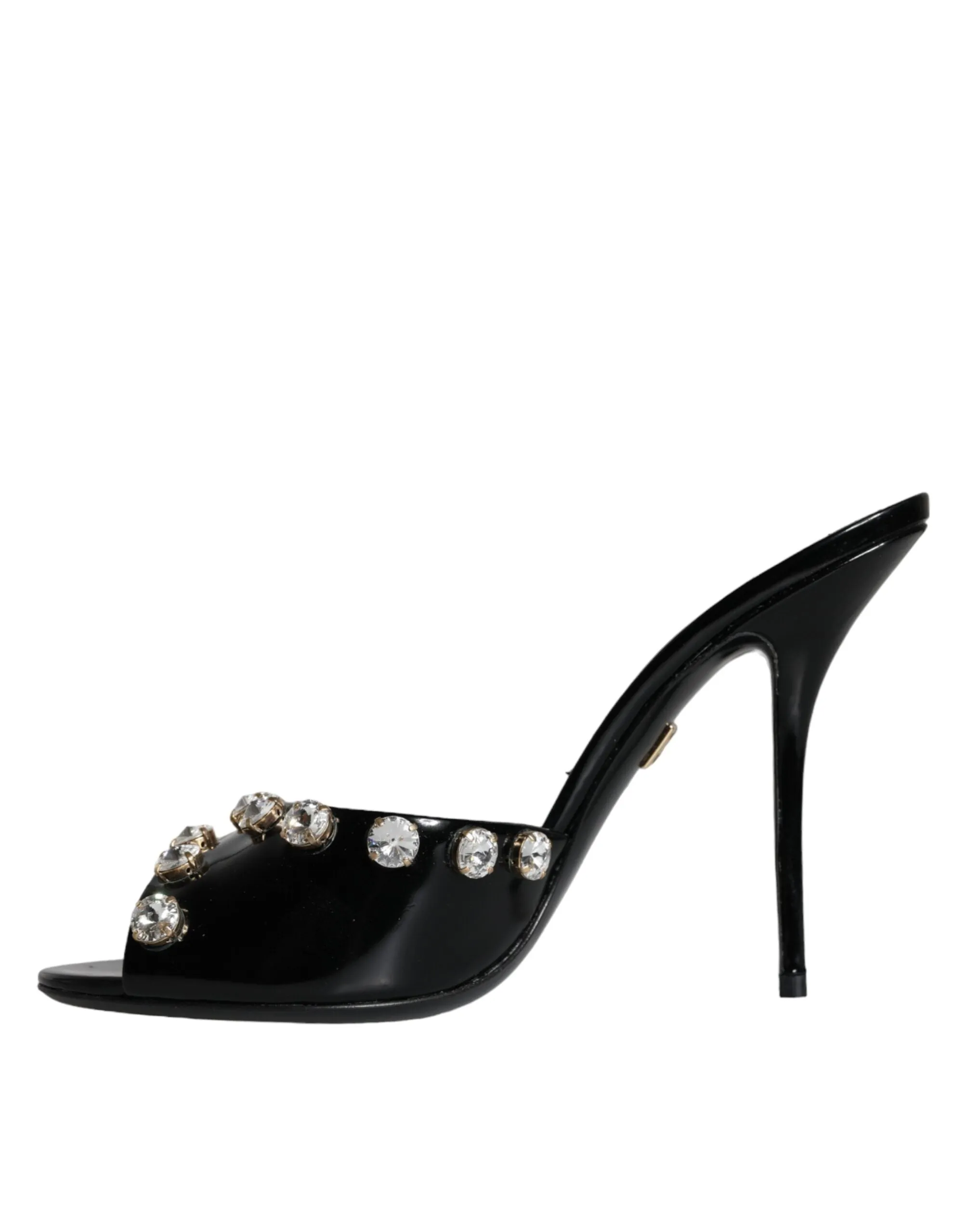 Dolce & Gabbana Black Crystal Heels Keira Sandals Shoes Keir