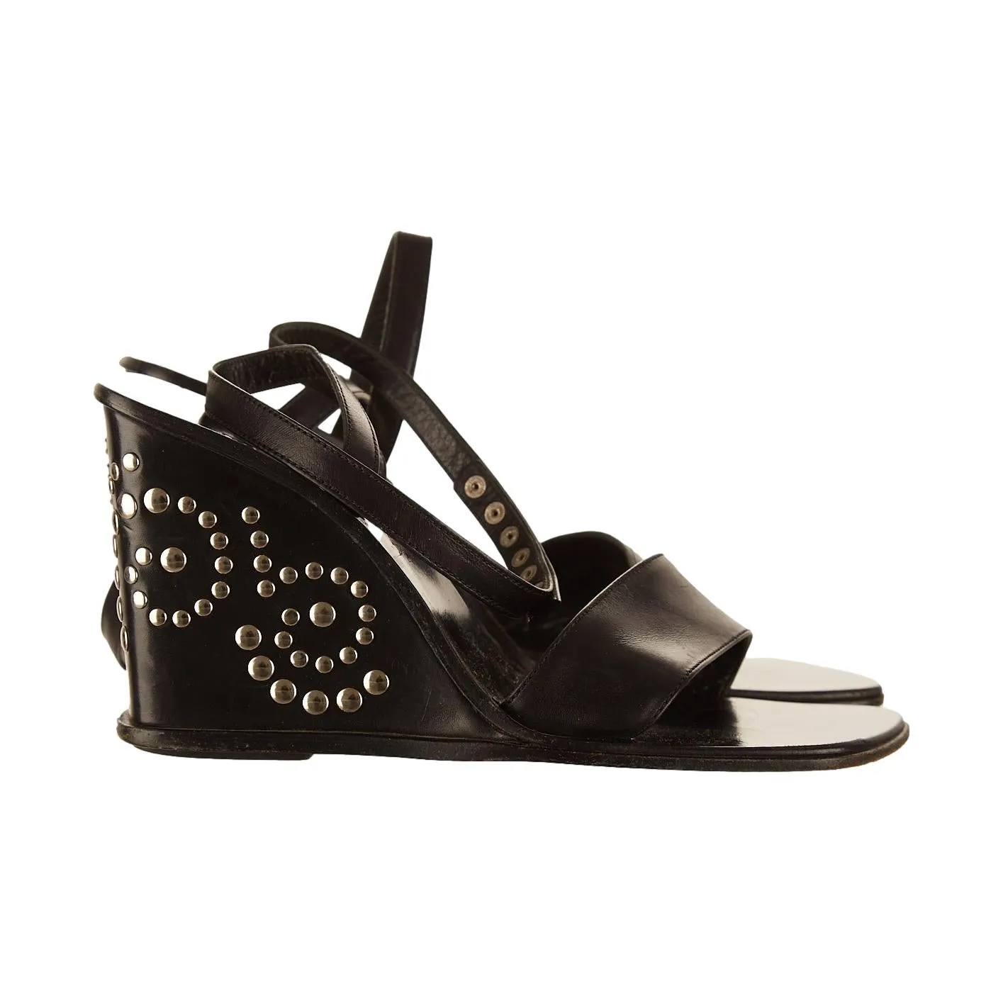 Dolce & Gabbana Black Studded Wedges