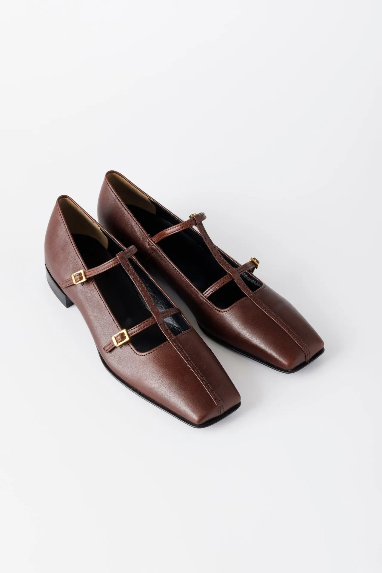 DOUBLE STRAP SQUARE PUMPS