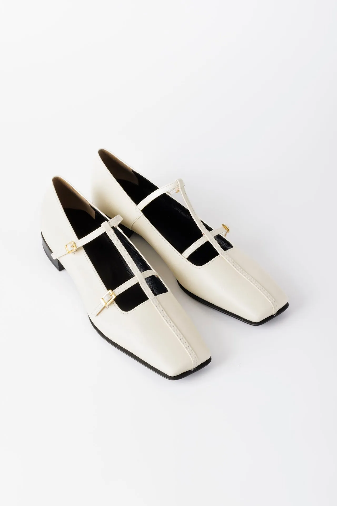 DOUBLE STRAP SQUARE PUMPS