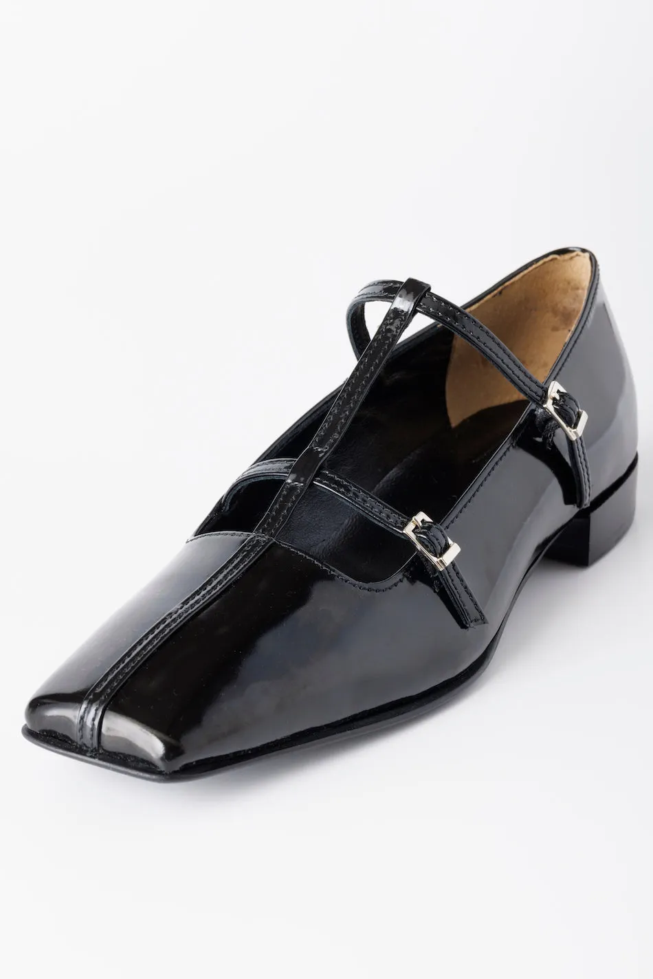 DOUBLE STRAP SQUARE PUMPS