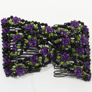 Easy Double Comb - African Butterfly with Black Beads and Colored Daisy Design