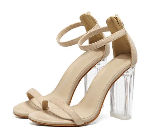 Eilyken 2018 PVC Jelly Sandals  Crystal Leopard Open Toed High Heels Women Transparent Heel Sandals Slippers Discount Pumps 11CM