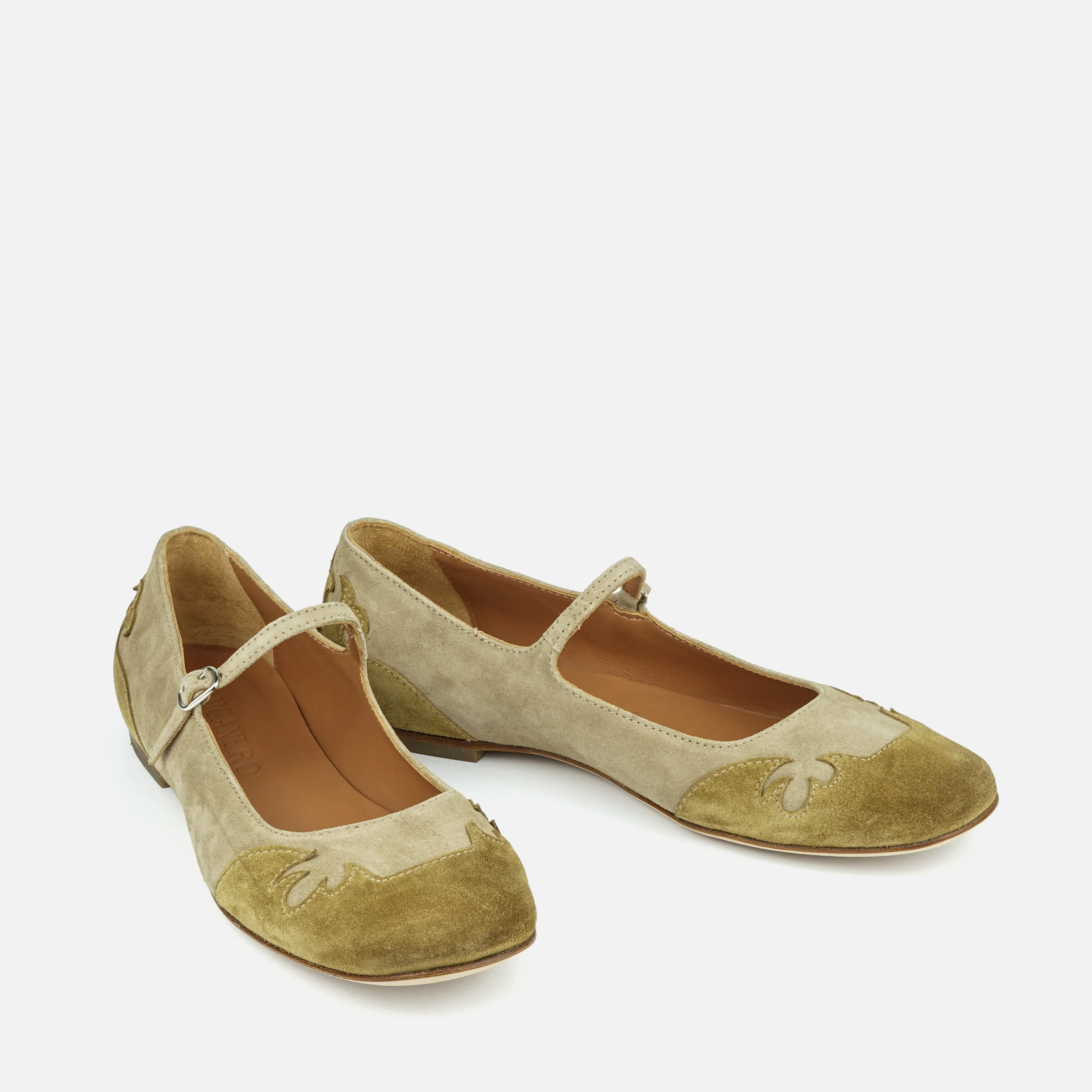 ELBA | Two-Tone Suede Mary Jane Flat