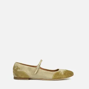 ELBA | Two-Tone Suede Mary Jane Flat