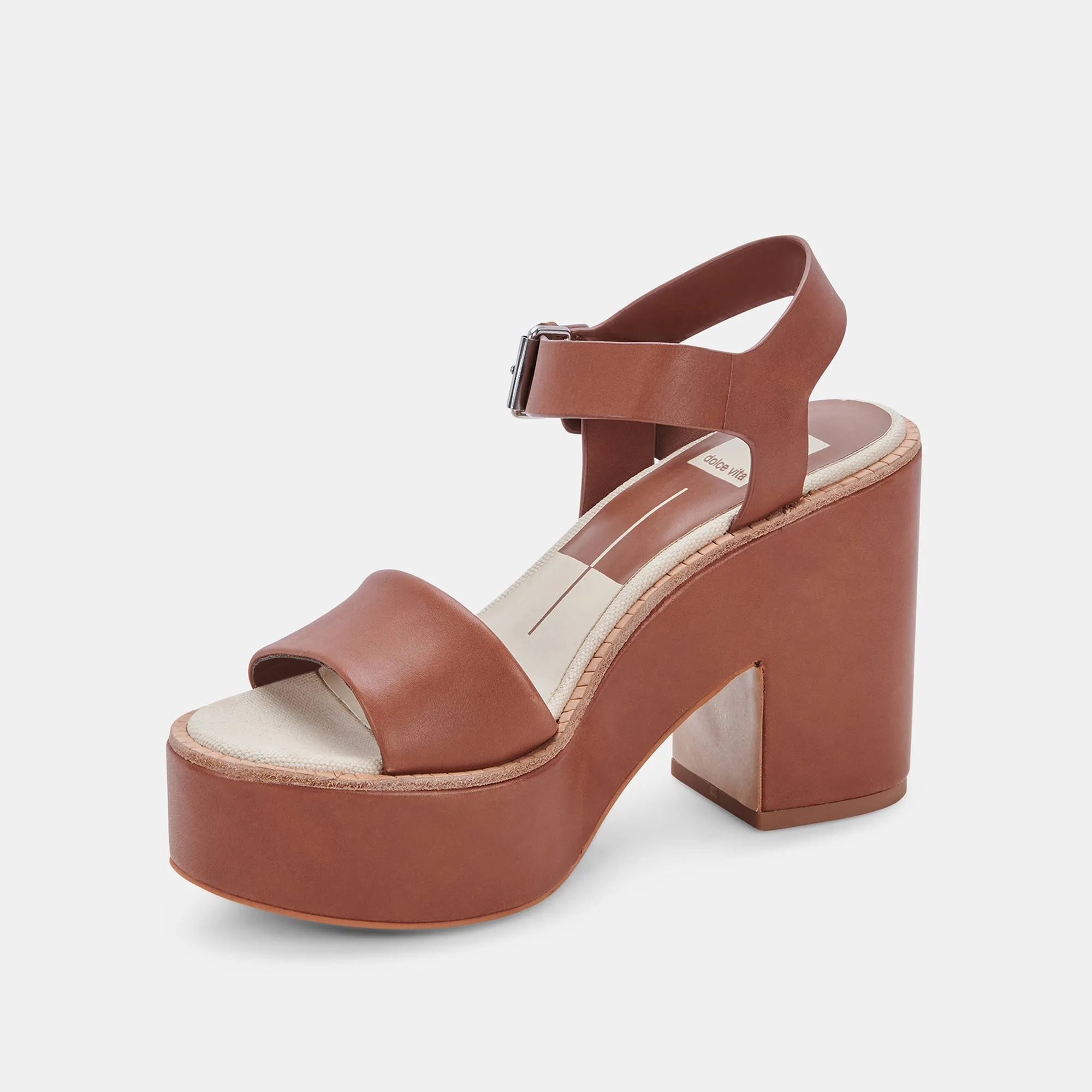 ELLY HEELS DK BROWN LEATHER