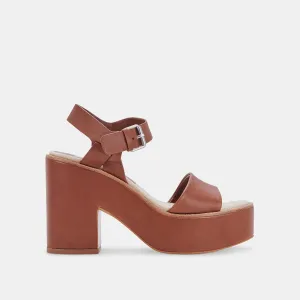 ELLY HEELS DK BROWN LEATHER