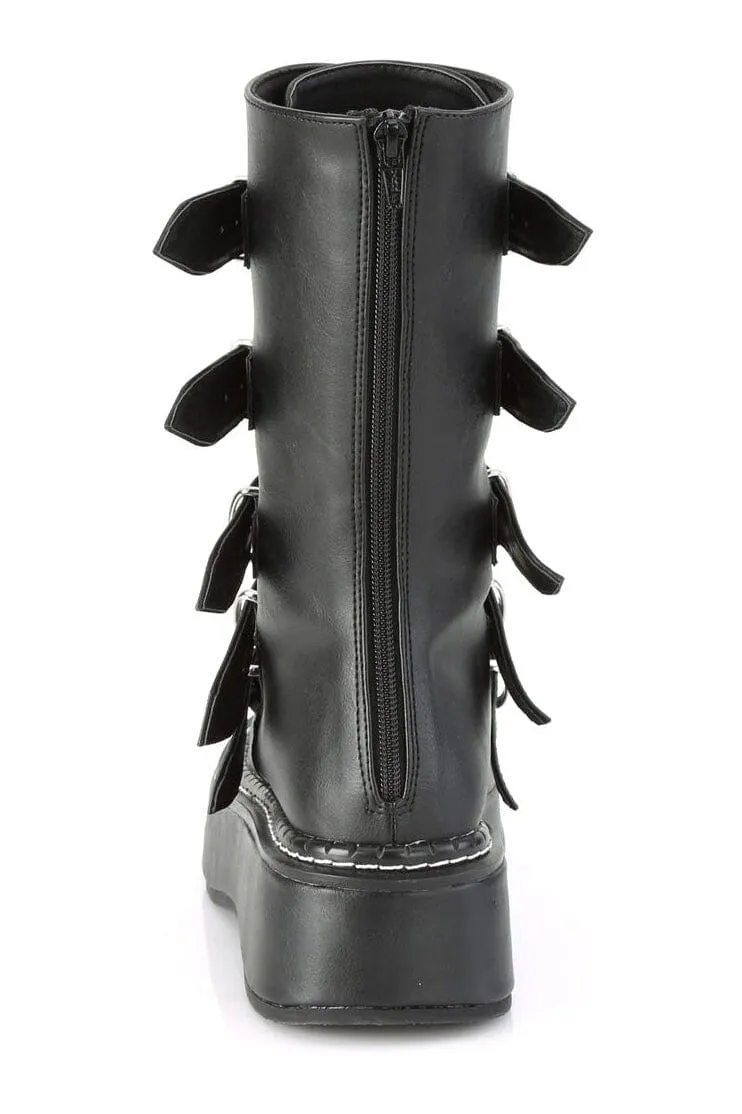 EMILY-330 Black Vegan Leather Knee Boot