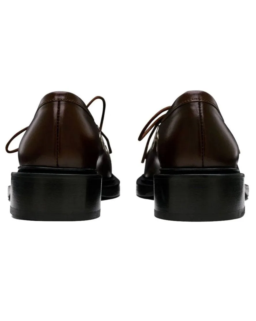 fabiana eyelet / dark brown napa