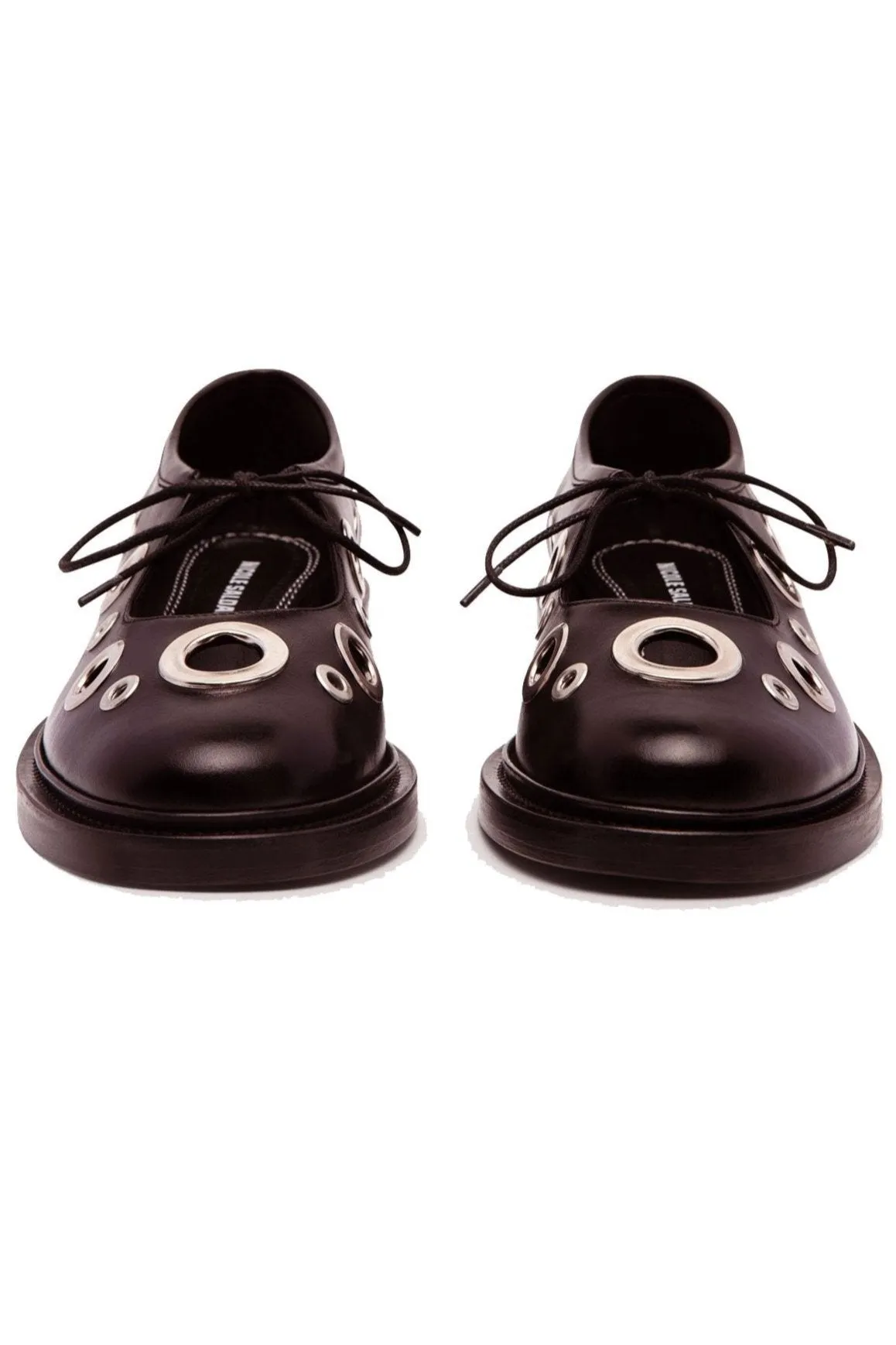 fabiana eyelet / dark brown napa