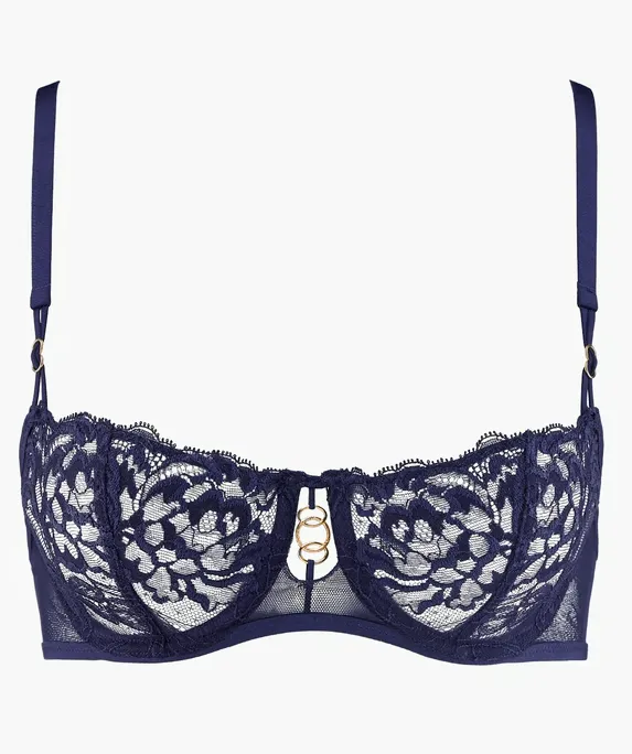 Feeling Myself Lace Demi Cup Bra In Astral Blue - Aubade