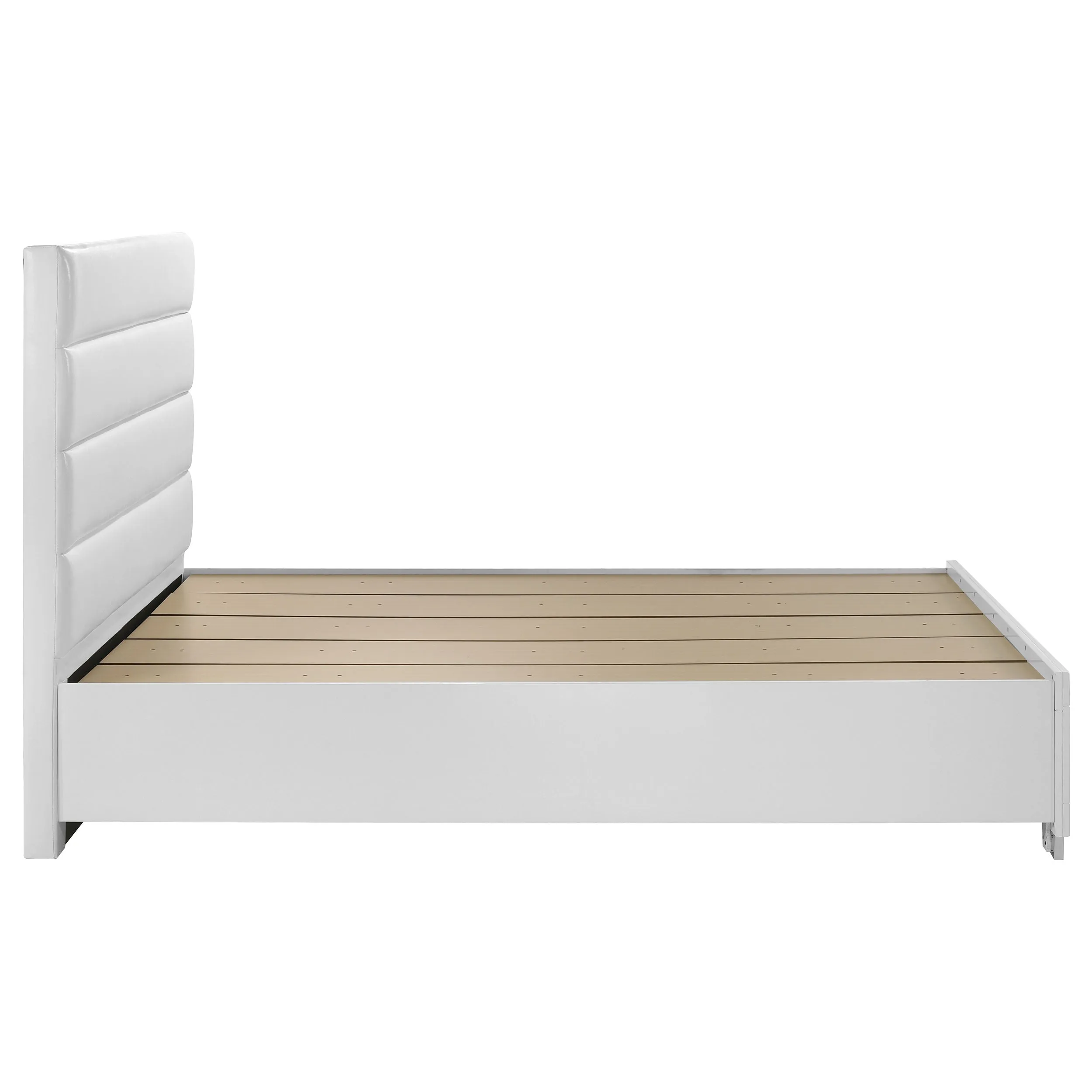 Felicity California King Storage Bed White High Gloss