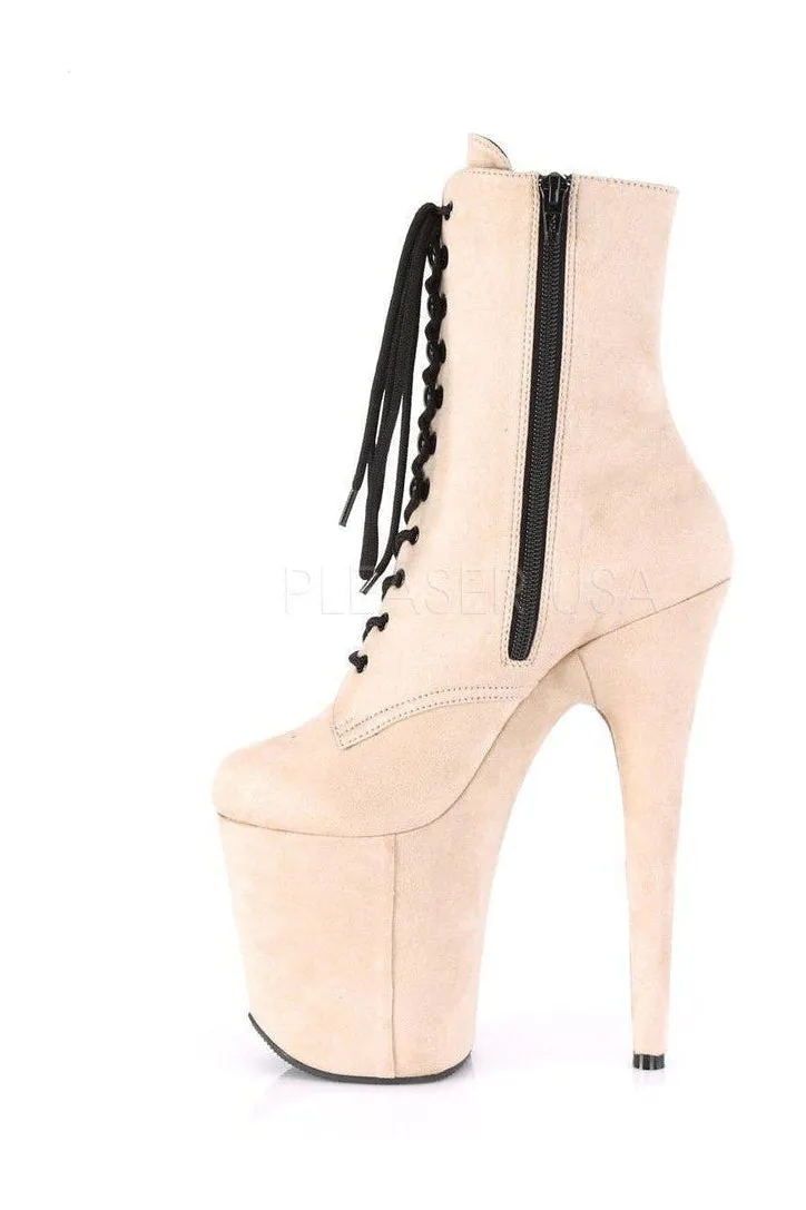FLAMINGO-1020FS Platform Ankle Boot | Tan Faux Leather