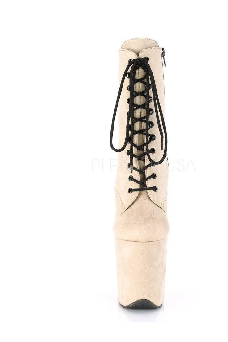 FLAMINGO-1020FS Platform Ankle Boot | Tan Faux Leather