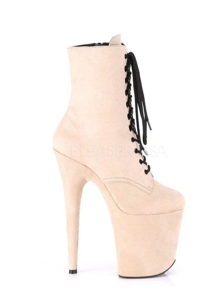 FLAMINGO-1020FS Platform Ankle Boot | Tan Faux Leather