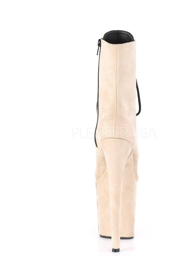 FLAMINGO-1020FS Platform Ankle Boot | Tan Faux Leather